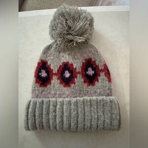 Macks Prairie Wings Gray and Red Women’s Pom-Pom Hat